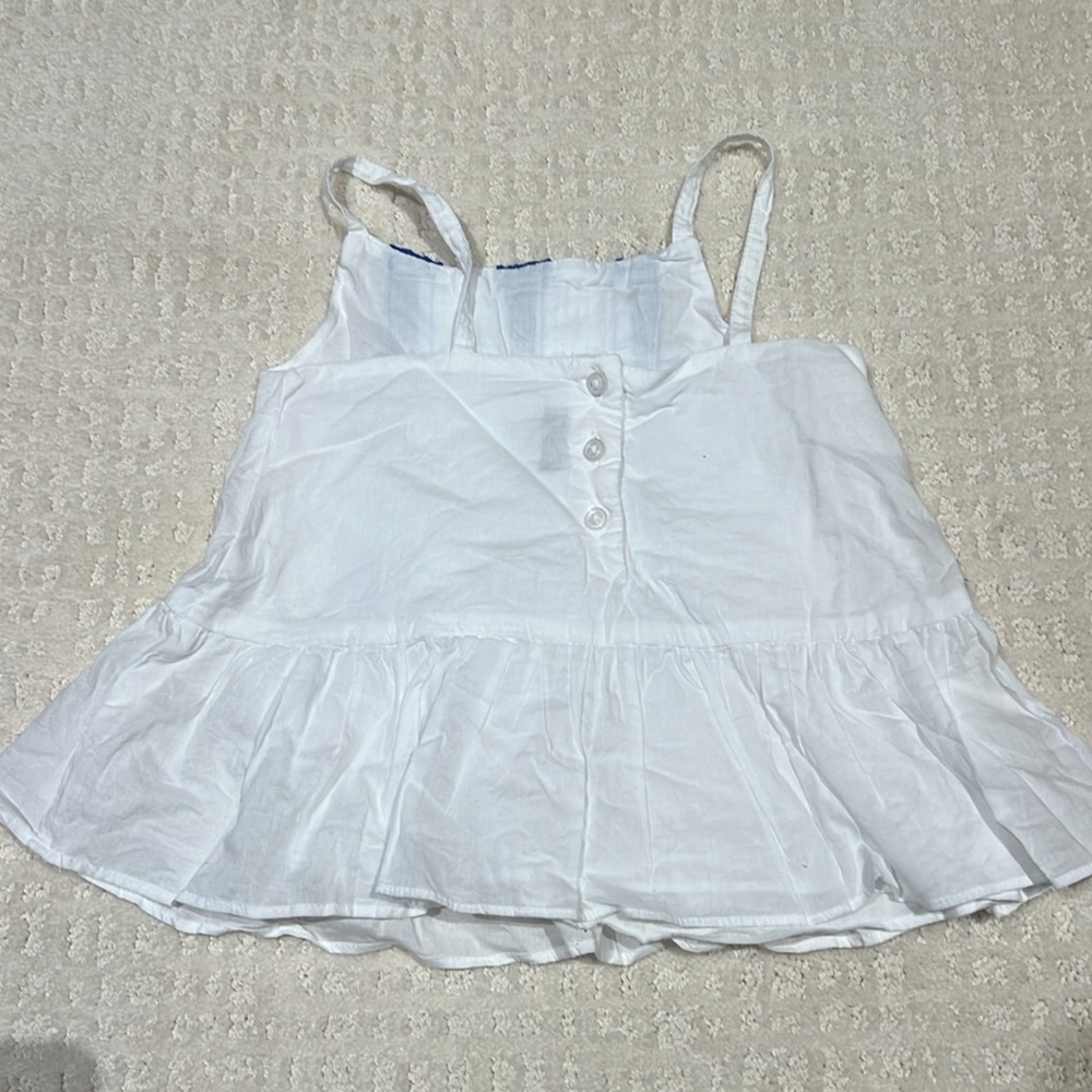 Janie and Jack 4T toddler girls peplum white tank top - Picture 4 of 4